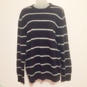 Old Navy  black and white striped crewneck sweater